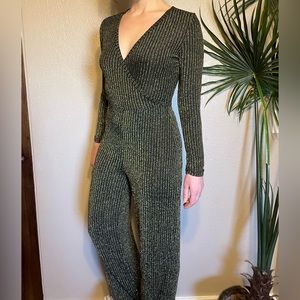 Gold and Black Stretchy Jumpsuit